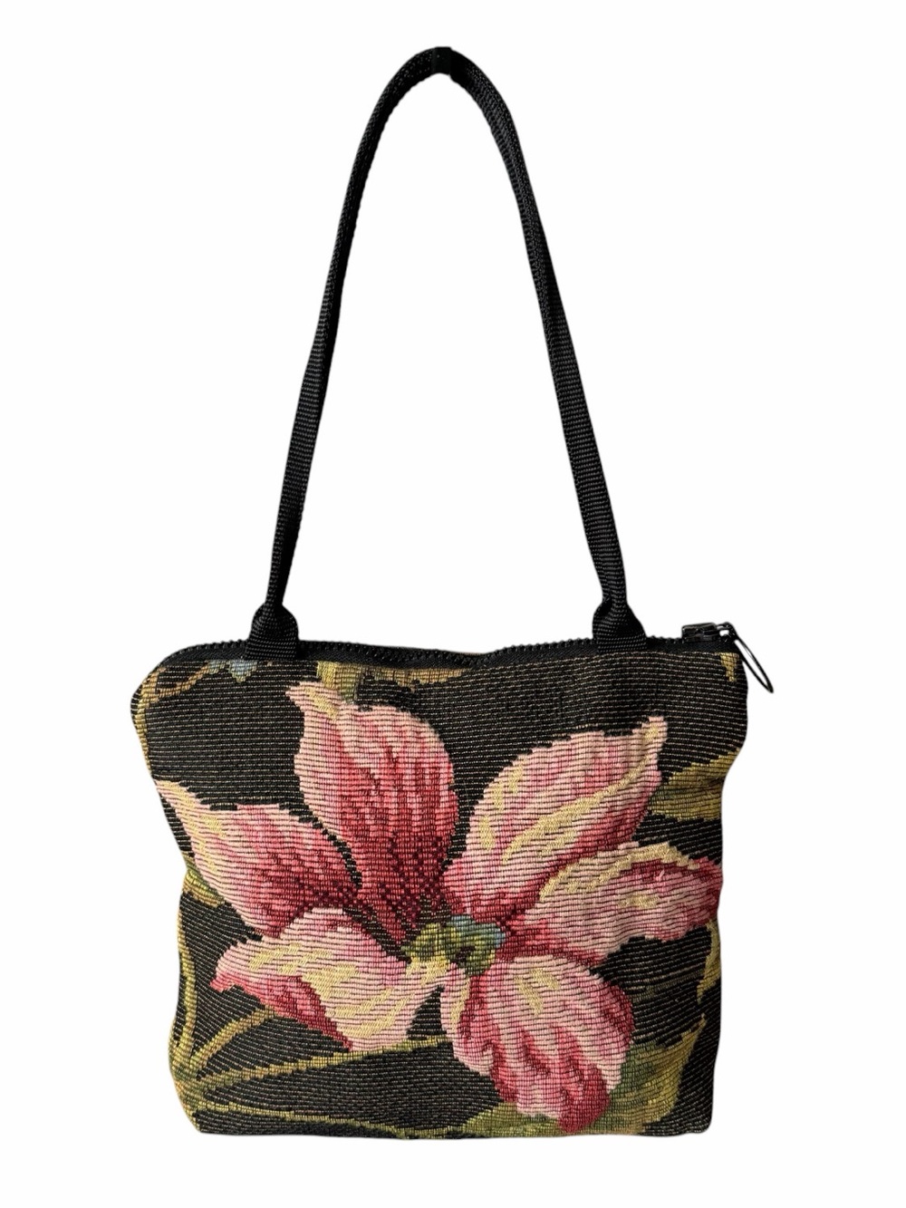 Vintage Marion Hayden Chicago Floral Needlepoint Tapestry Shoulder Bag